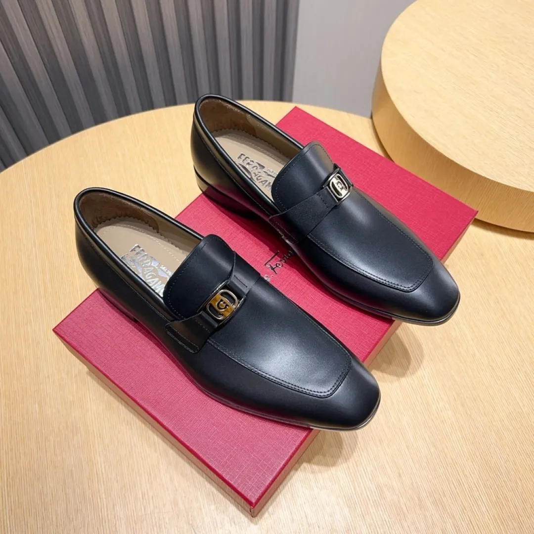 Factory P620💰🔥《Ferragamo》👏Latest•High-end top brand luxury~purchasing agent, top~quality. New fashionable business men's shoes🔜The uppers are made of original cashmere cowhide➕cowhide·lining, with fine workmanship. The original stylish and soft combination wear-resistant and non-slip outsole is light and comfortable on the feet. The real thing looks better in real life. Size: 38/44